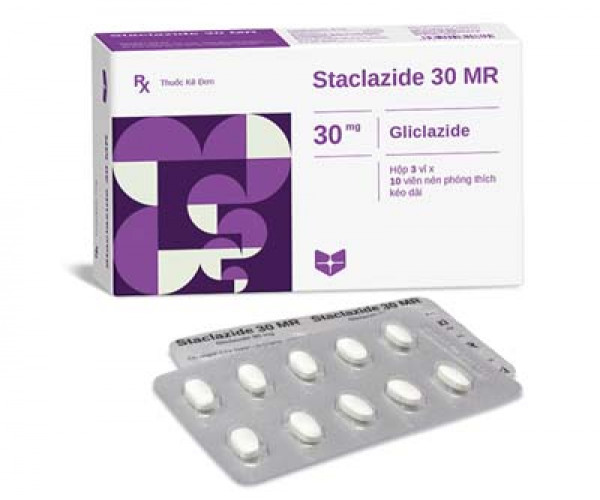Thuốc trị bệnh tiểu đường Staclazide 30mg MR (3 vỉ x 10 viên/hộp)