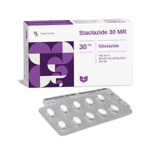Thuốc trị bệnh tiểu đường Staclazide 30mg MR (6 vỉ x 10 viên/hộp)
