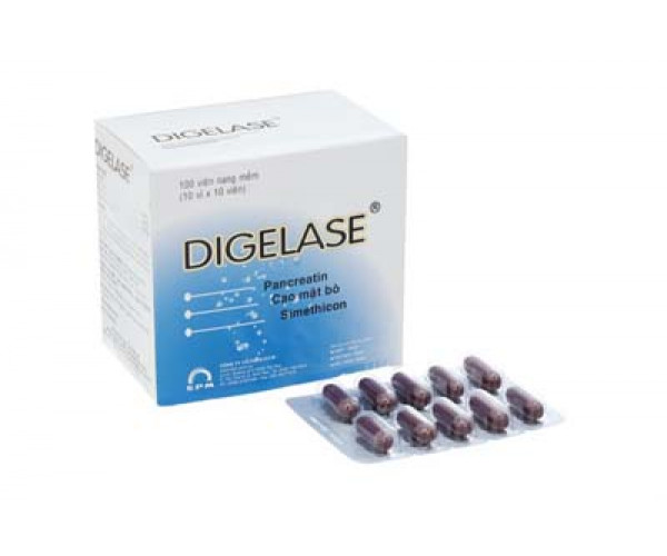 Thuốc điều trị ăn không tiêu Digelase (10 vỉ x 10 viên/hộp)