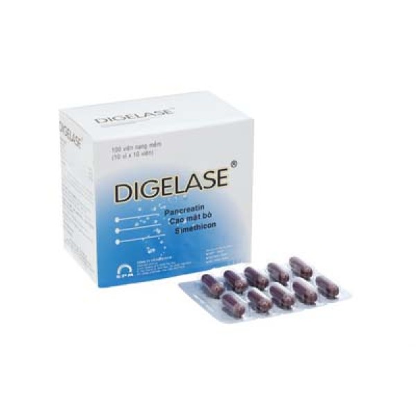 Thuốc điều trị ăn không tiêu Digelase (10 vỉ x 10 viên/hộp)
