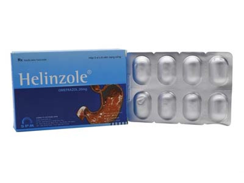 Thuốc điều trị viêm loét dạ dày tá tràng Helinzole (3 vỉ x 8 viên/hộp)