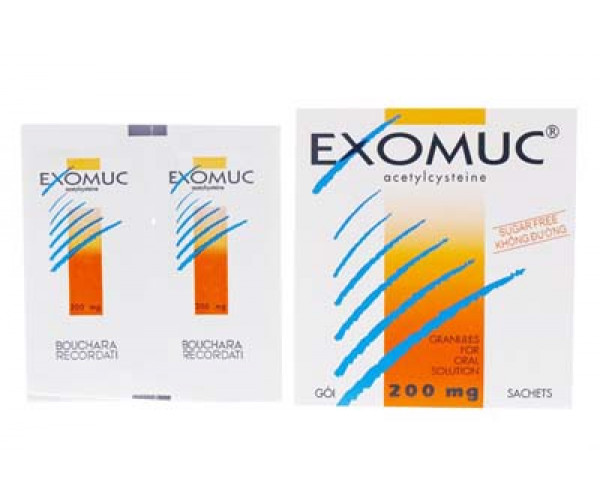 Thuốc điều trị các bệnh rối loạn phế quản Exomuc 200mg (30 gói/hộp)