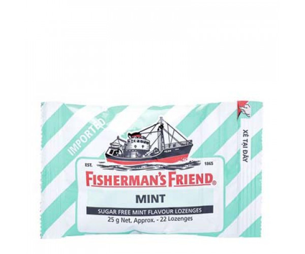 Kẹo cay con tàu không đường vị bạc hà Fishermans Friend Mint (25g)