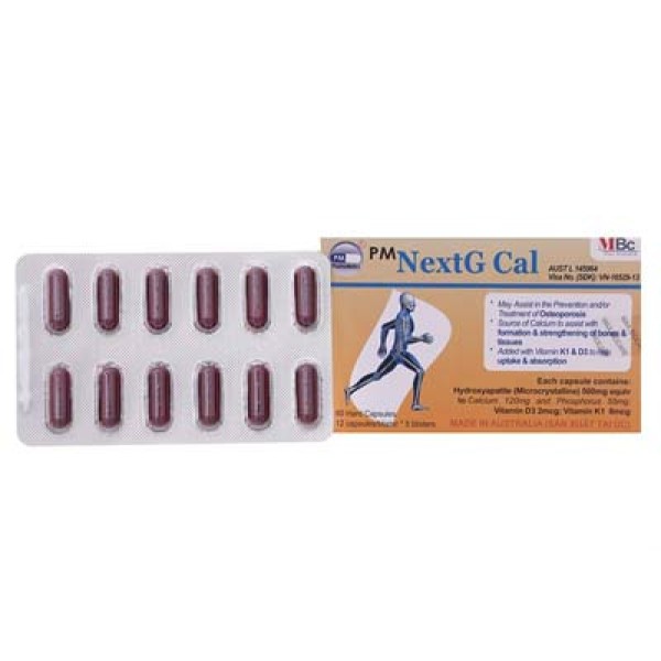 Thuốc bổ sung canxi PM NextG Cal (5 vỉ x 12 viên/hộp)