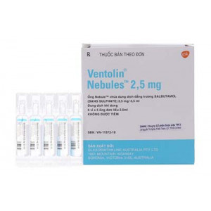 Dung dịch khí dung trị hen Ventolin Nebules 2.5mg (6 vỉ x 5 ống/hộp)
