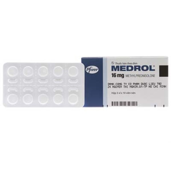 Thuốc kháng viêm Medrol 16mg (3 vỉ x 10 viên/hộp)