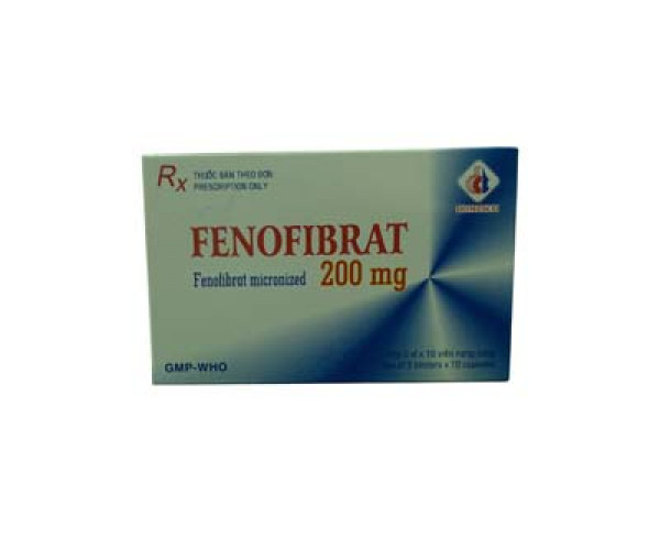 Thuốc điều trị mỡ máu Fenofibrat 200mg DMC (3 vỉ x 10 viên/hộp)