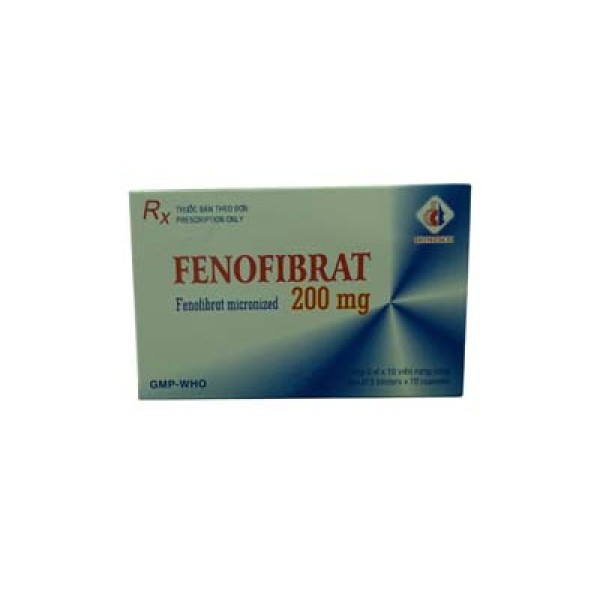 Thuốc điều trị mỡ máu Fenofibrat 200mg DMC (3 vỉ x 10 viên/hộp)