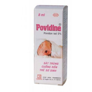 Dung dịch sát trùng cuống rốn trẻ sơ sinh Povidon Iod 5% Povidine 5% (8ml)
