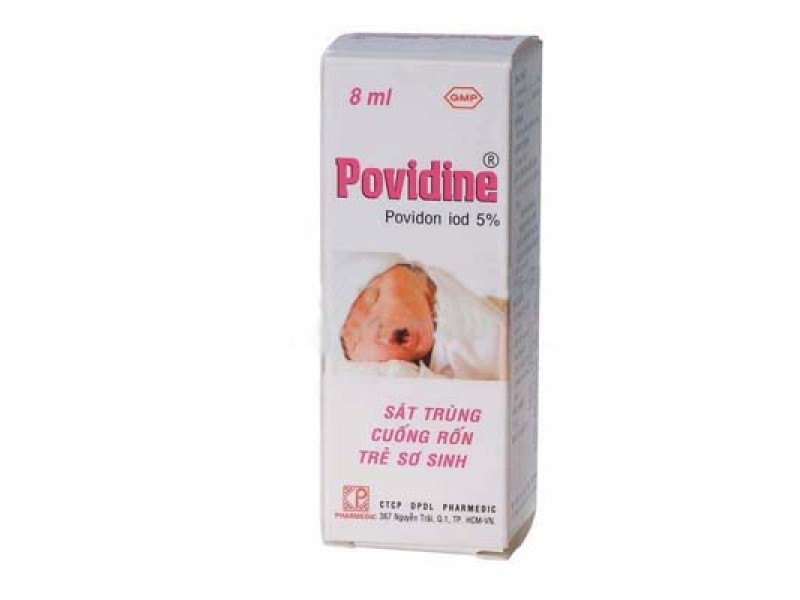 Dung dịch sát trùng cuống rốn trẻ sơ sinh Povidon Iod 5% Povidine 5% (8ml)