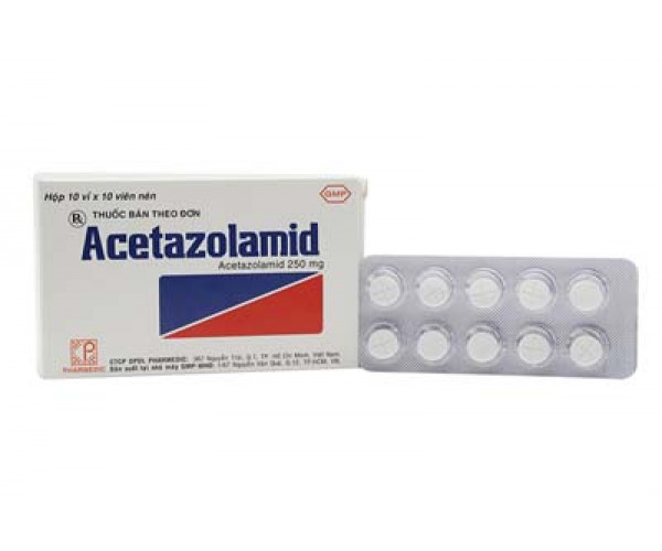 Thuốc trị Glaucom Acetazolamid 250mg Pharmedic (10 vỉ x 10 viên/hộp)
