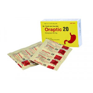 Thuốc điều trị trào ngược dạ dày thực quản Oraptic 20mg (5 vỉ x 4 viên/hộp)