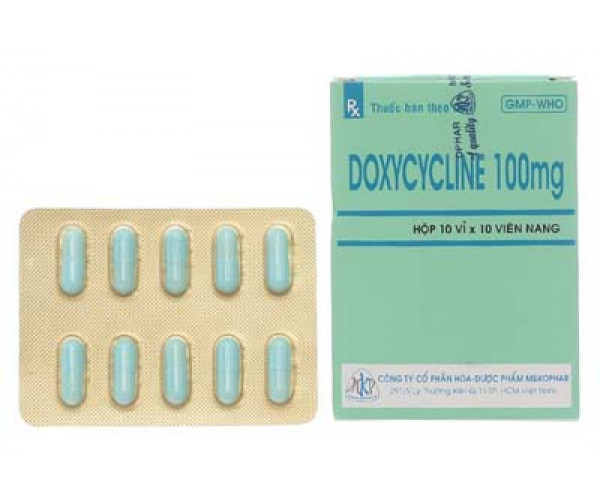 Thuốc kháng sinh Doxycyclin 100mg MKP (10 vỉ x 10 viên/hộp)