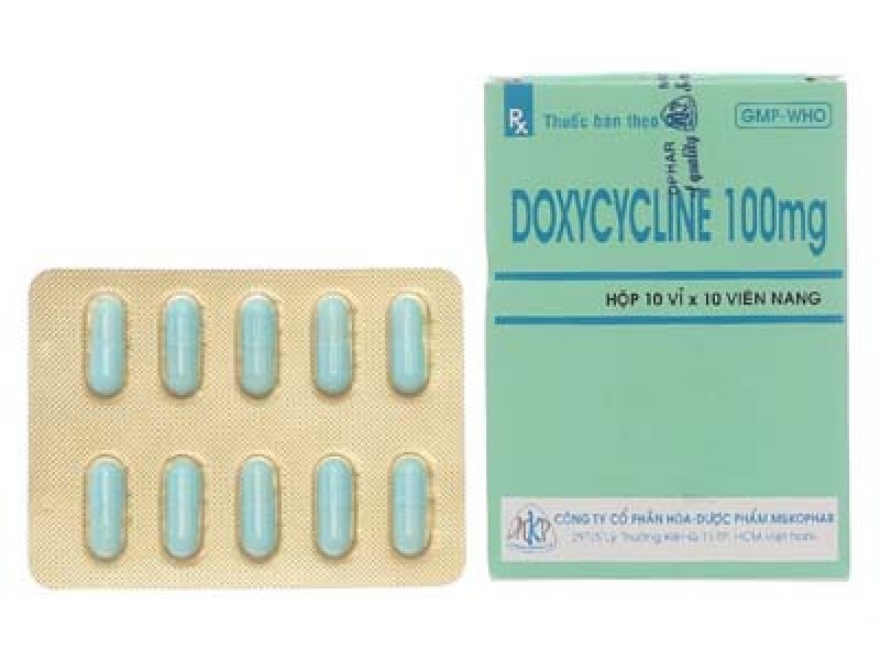 Thuốc kháng sinh Doxycyclin 100mg MKP (10 vỉ x 10 viên/hộp)