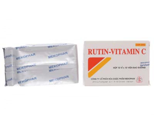Thuốc làm tăng sức bền thành mạch Rutin - Vitamin C (10 vỉ x 10 viên/hộp)