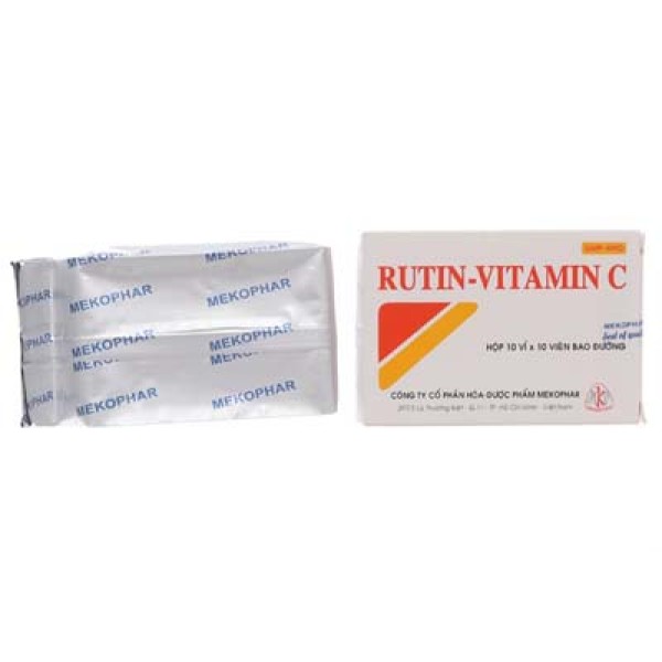Thuốc làm tăng sức bền thành mạch Rutin - Vitamin C (10 vỉ x 10 viên/hộp)