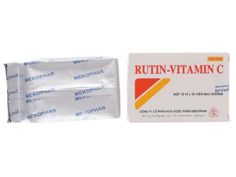 Thuốc làm tăng sức bền thành mạch Rutin - Vitamin C (10 vỉ x 10 viên/hộp)