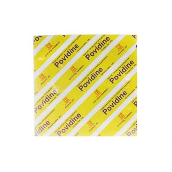 Gạc thuốc sát trùng Povidine Povidon Iod 10% (10 miếng x 3g thuốc/hộp)