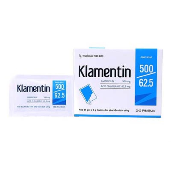 Thuốc kháng sinh Klamentin 500/62.5mg (24 gói/hộp)