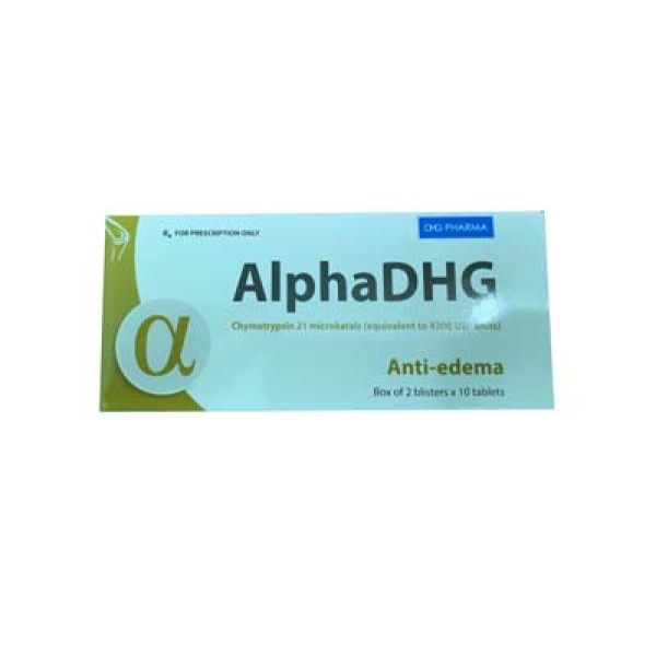 Thuốc kháng viêm chống phù nề AlphaDHG (2 vỉ x 10 viên/hộp)