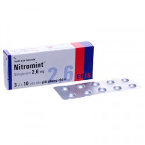 Thuốc điều trị và phòng ngừa đau thắt ngực Nitromint 2.6mg (3 vỉ x 10 viên/hộp)