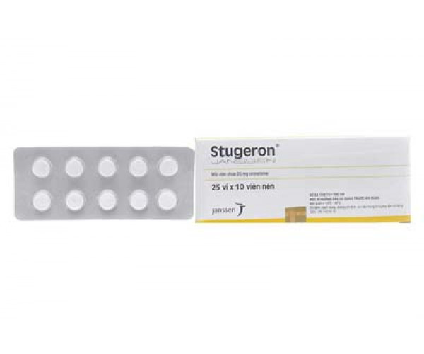 Thuốc điều trị rối loạn mê đạo, tuần hoàn ngoại biên, ngừa say tàu xe và nhức nửa đầu Stugeron 25mg (25 vỉ x 10 viên/hộp)