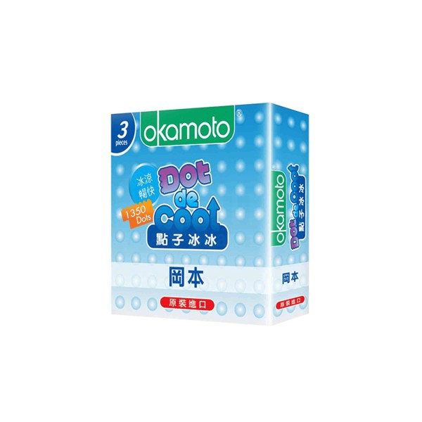 Bao cao su gai lạnh kéo dài thời gian Okamoto Dot Cool (3 cái/hộp)