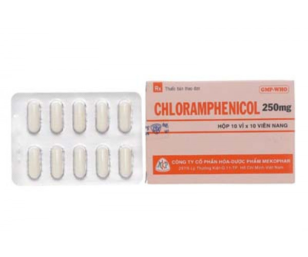 Thuốc kháng sinh Chloramphenicol 250mg MKP (10 vỉ x 10 viên/hộp)