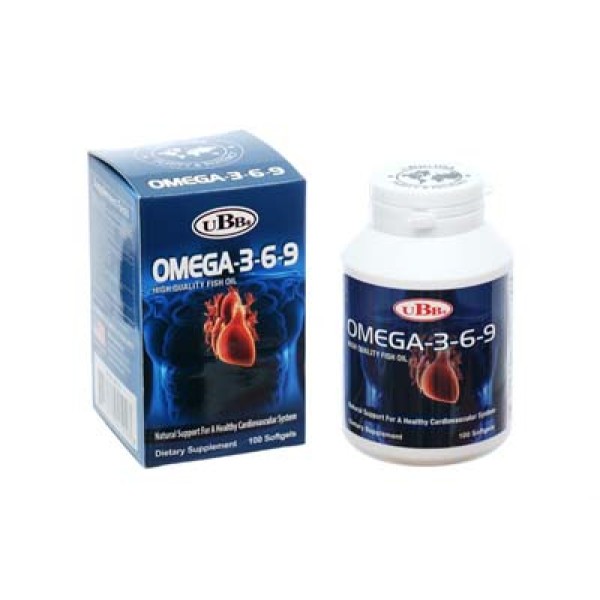 Thực phẩm bảo vệ sức khỏe giúp bổ mắt, giảm cholesterol, bổ não Omega 3,6,9 UBB (100 viên/hộp)