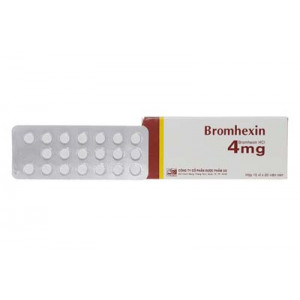 Thuốc điều trị làm tan đàm trong viên phế quản mãn tính Bromhexin 4mg F.T Pharma (10 vỉ x 20 viên/hộp)