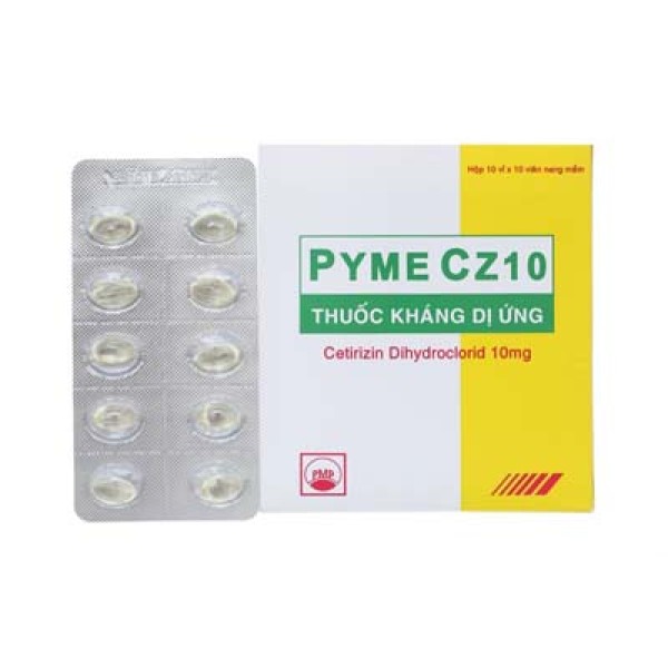 Thuốc kháng dị ứng Pyme Cz10 (10 vỉ x 10 viên/hộp)