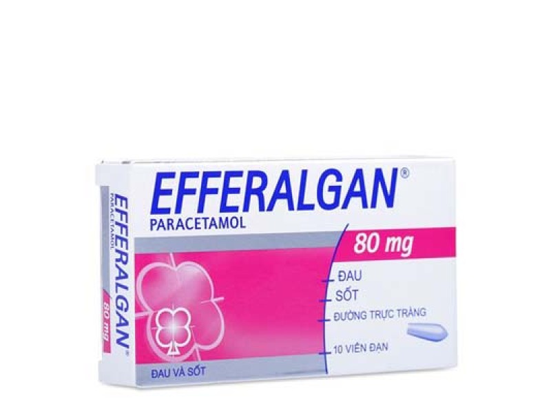 Thuốc giảm đau hạ sốt Efferalgan 80mg dạng viên đặt (2 vỉ x 5 viên/hộp)