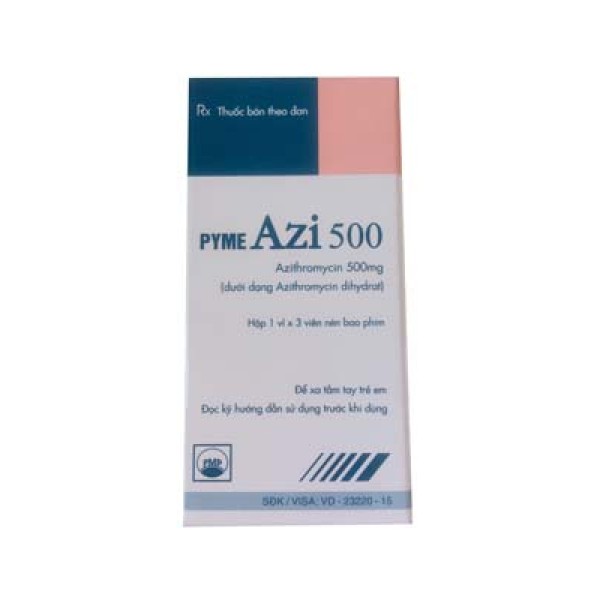 Thuốc kháng sinh Pyme Azi 500mg (3 viên/hộp)
