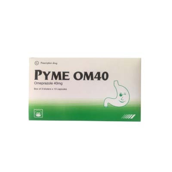 Thuốc điều trị viêm loét dạ dày tá tràng Pyme OM40 (3 vỉ x 10 viên/hộp)