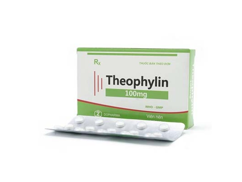 Thuốc điều trị hen phế quản Theophylin 100mg Dopharma (2 vỉ x 15 viên/hộp)