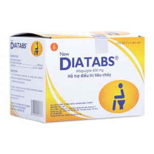 Thuốc trị tiêu chảy New Diatabs 600mg (25 vỉ x 4 viên/hộp)