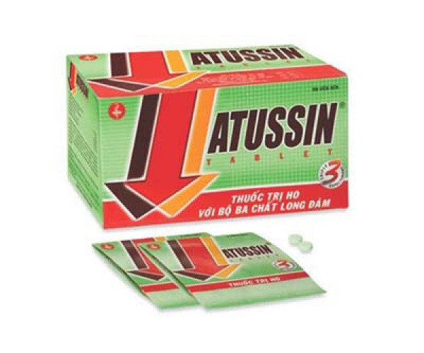 Thuốc trị ho với ba tác động Atussin Tablets (25 vỉ x 4 viên/hộp)