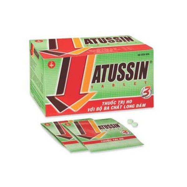 Thuốc trị ho với ba tác động Atussin Tablets (25 vỉ x 4 viên/hộp)