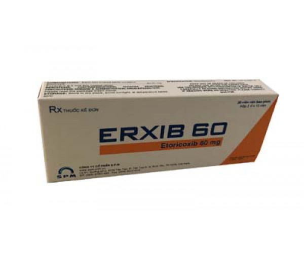 Thuốc giảm đau, kháng viêm Erxib 60mg (3 vỉ x 10 viên/hộp)