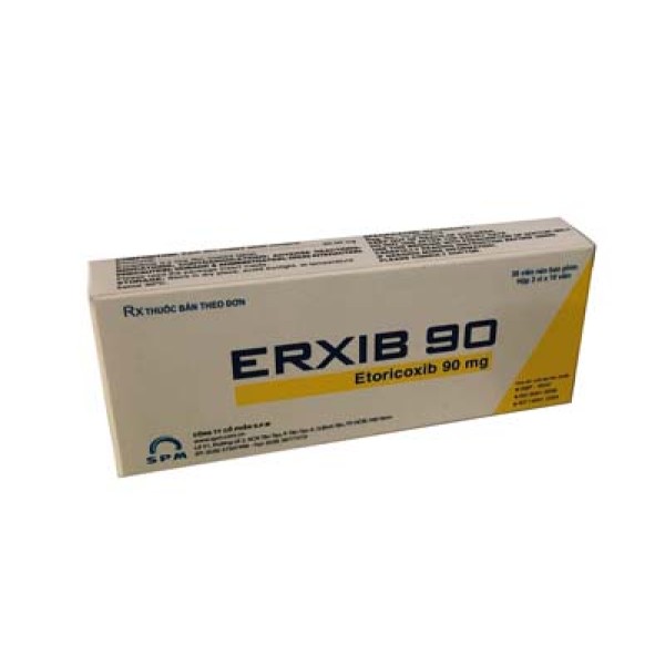 Thuốc giảm đau, kháng viêm Erxib 90 mg (3 vỉ x 10 viên/hộp)