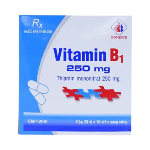Thuốc điều trị bệnh viêm đa dây thần kinh, tê phù và phòng ngừa thiếu Vitamin B1 250mg DMC (20 vỉ x 10 viên/hộp)
