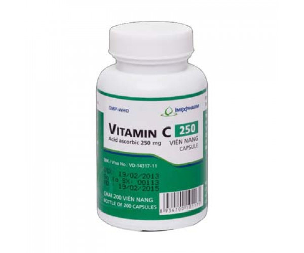 Thuốc điều trị thiếu hụt Vitamin C Imexpharm 250mg (200 viên/chai)