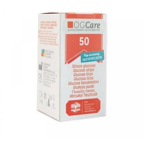 Que thử đường huyết dùng cho máy đo đường huyết Ogcare (50 que/Hộp)