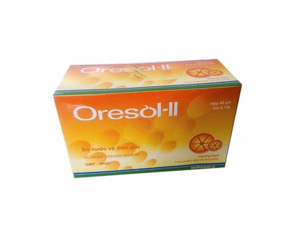 Bột bù nước và chất điện giải Oresol-II hương cam (40 gói/hộp)