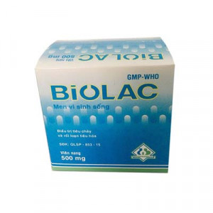 Thuốc bổ sung men vi sinh sống Biolac 500mg (10 vỉ x 10 viên/hộp)