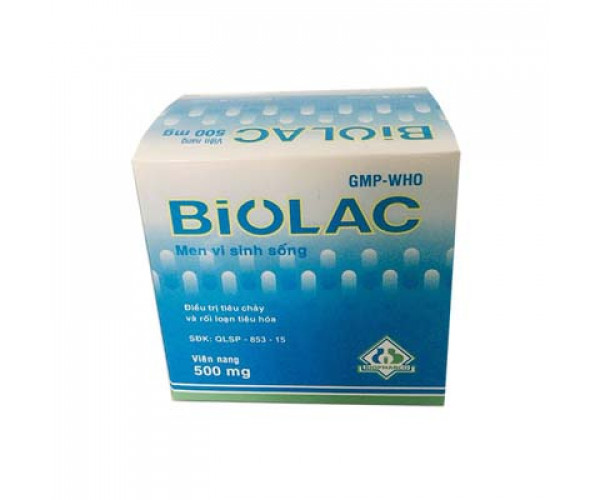 Thuốc bổ sung men vi sinh sống Biolac 500mg (10 vỉ x 10 viên/hộp)