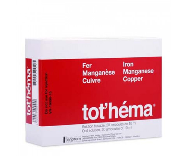 Dung dịch uống điều trị thiếu máu do thiết sắt Tothéma (2 vỉ x 10 ống/hộp)