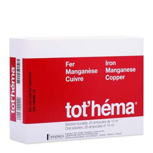 Dung dịch uống điều trị thiếu máu do thiết sắt Tothéma (2 vỉ x 10 ống/hộp)