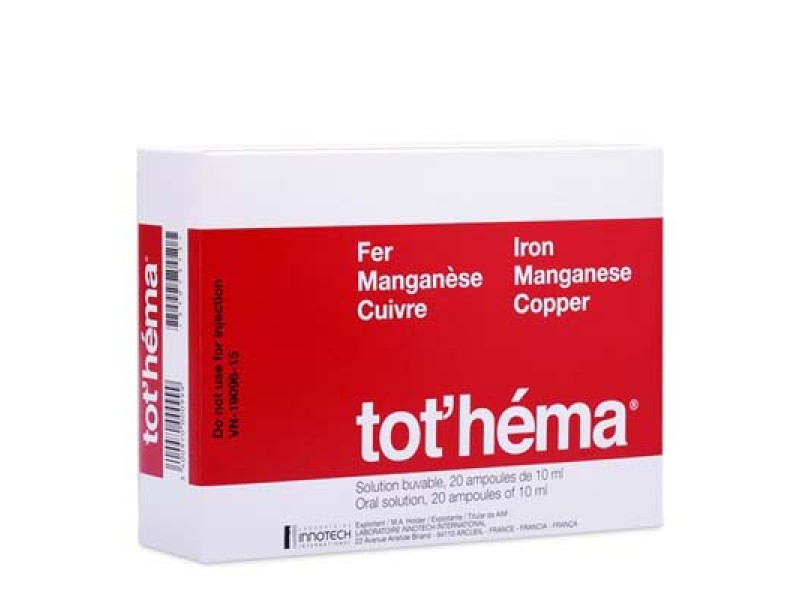 Dung dịch uống điều trị thiếu máu do thiết sắt Tothéma (2 vỉ x 10 ống/hộp)