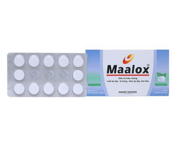 Thuốc điều trị loét dạ dày – tá tràng, viêm dạ dày, khó tiêu Maalox (4 vỉ x 12 viên/hộp)